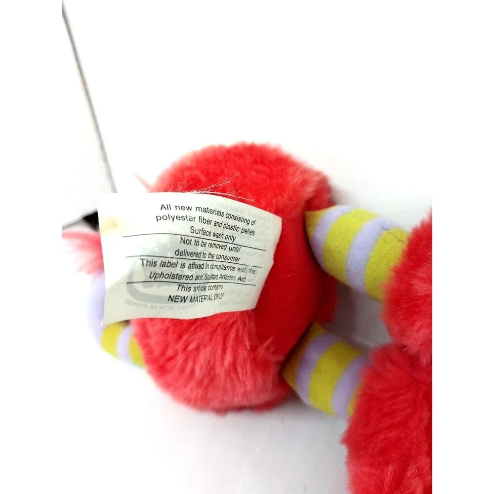 Vintage 1998 Silly Slammers Bean Bag Plush Fitz Red Furry Monster No Sound